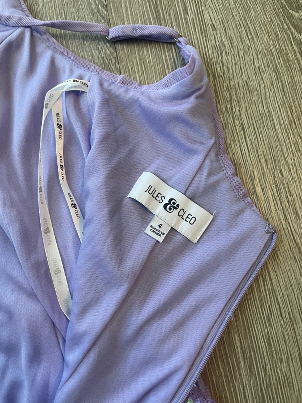 Jules & Cleo Lavender Sequin Dress short sparkly prom dance homecoming 4 purple - Picture 8 of 8